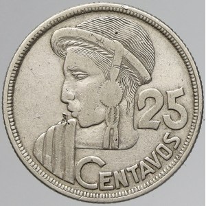 Guatemala, 25 centavos 1952. KM-258