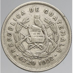 Guatemala, 25 centavos 1952. KM-258