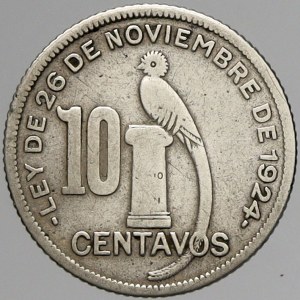 Guatemala, 10 centavos 1933. KM-239.2