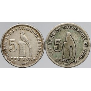 Guatemala, 5 centavos 1932, 1945. KM-238.1, 238.2
