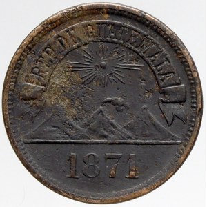 Guatemala, 1 centavo 1871. KM-196