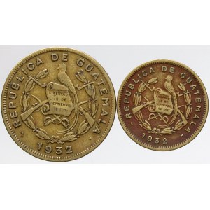 Guatemala, 1/2 centavo 1932, 1 centavo 1932. KM-248.1, 249