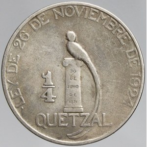 Guatemala, 1/4 quetzal 1925. KM-240.1
