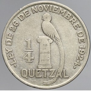 Guatemala, 1/4 quetzal 1926. KM-243.1