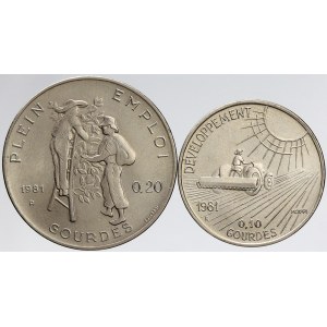 Haiti, 20 + 10 centimes 1981. KM-146, 147