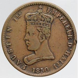 Haiti, 6 ¼ centimes 1850. KM-38. hr. lakovaný