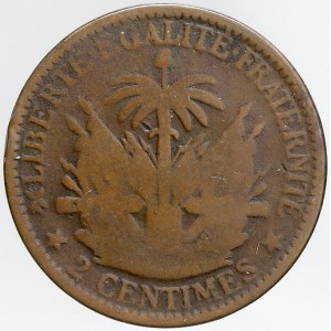 Haiti, 2 centimes 1881. KM-43