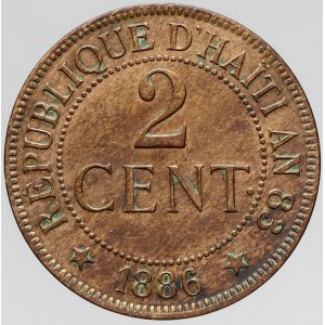 Haiti, 2 centimes 1886. KM-49