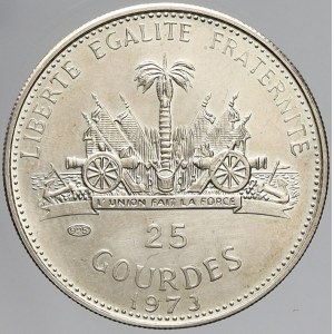 Haiti, 25 gourdes 1973. KM-103. začínající patina