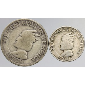 Honduras, 50 centavos 1931, 20 centavos 1952. KM-73, 74