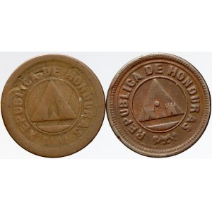 Honduras, 2 centavos 1912, 1920. KM-69, 71 (přeražba)