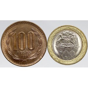 Chile , 100 pesos 1997, 2001. KM-226, 236