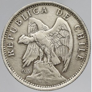 Chile, 1 peso 1921. KM-152.5