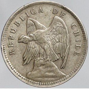 Chile, 40 centavos 1908. KM-163