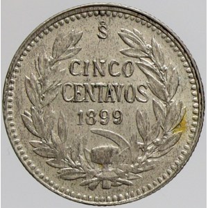 Chile, 5 centavos 1898. KM-155.2