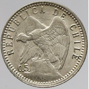 Chile, 5 centavos 1898. KM-155.2