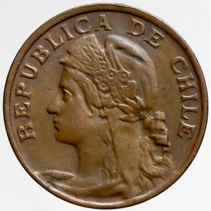 Chile, 2 centavos 1919. KM-164