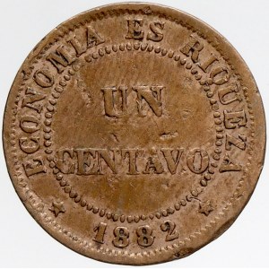 Chile, 1 centavo 1882. KM-146a.