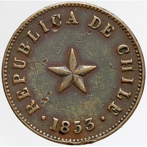 Chile, ½ centavo 1853. KM-126. hr.