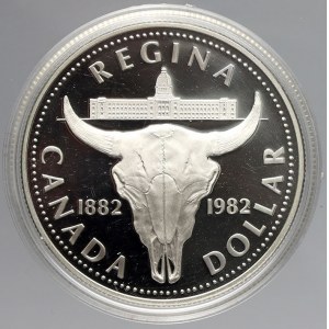 Kanada, 1 dollar 1982 100 let založení města Regiana, plexi pouzdro