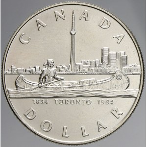 Kanada, 1 dollar 1984 150 let založení Toronta, plexi pouzdro