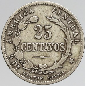 Kostarika, 25 centsvos 1889. KM-130