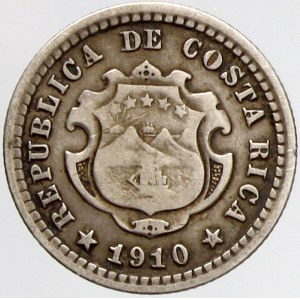 Kostarika, 5 centimos 1910. KM-145