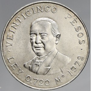 Mexiko, 25 pesos 1972 Benito Juarez. KM-480