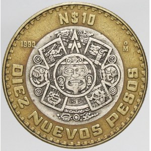 Mexiko, 10 pesos 1993 bimetal (bronz / Ag). KM-553