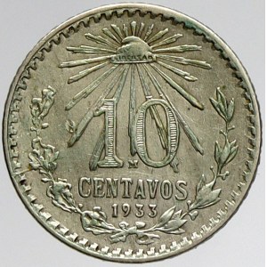 Mexiko, 10 centavos 1933. KM-431