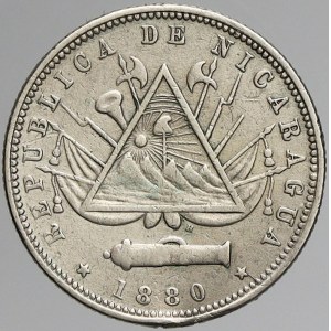 Nikaragua, 20 centavos 1880. KM-4