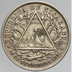 Nikaragua, 20 centavos 1887. KM-7