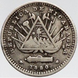 Nikaragua, 5 centavos 1880. KM-2