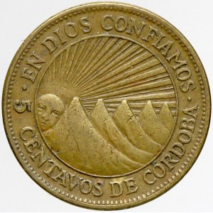 Nikaragua, 5 centavos 1943. KM-21