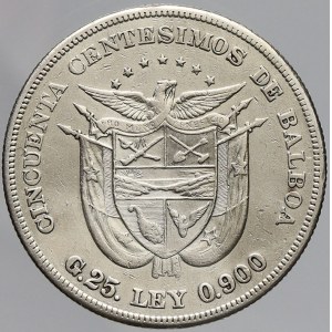 Panama, 50 centesimos 1904. KM-5