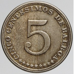 Panama, 5 centesimos 1932. KM-9