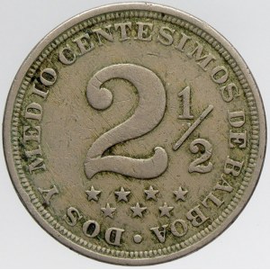 Panama, 2 ½ centesimos 1916. KM-7 (opis: DOS Y MEDIO)