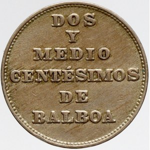 Panama, 2 ½ centesimos 1929. KM-8