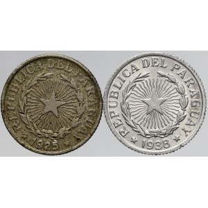 Paraguay, 2 pesos 1925, 1938. KM-14 a KM-17