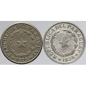 Paraguay, 1 peso 1925, 1938. KM-13 a KM-16