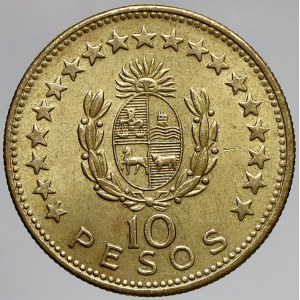 Uruguay, 10 pesos 1965. KM-48