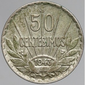 Uruguay, 50 centésimos 1943. KM-31