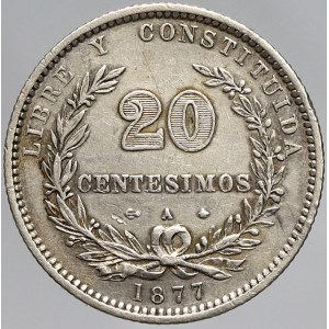 Uruguay, 20 centésimos 1877. KM-15