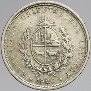 Uruguay, 20 centésimos 1920. KM-24