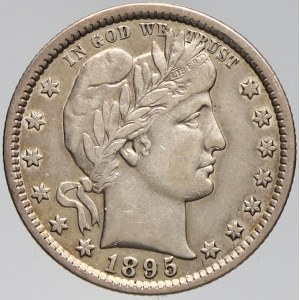 USA, ¼ dollar 1895 Barber. KM-114
