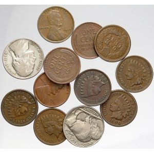 USA, 5 cent 1918 D, 1944 P, 1 cent 1864, 1883, 1888, 1899, 1900, 1903, 1910, 1911, 1917, 1920
