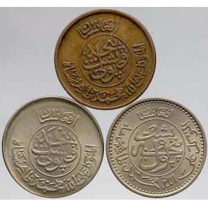 Afghanistán , 25 pul AH1316/1937, 25 pul AH1331/1952 bronz KM-941, 25 pul AH1331/1952 KM-944
