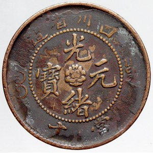 Čína, Provicie Szechuan, 10 cash 1906. Y-10k.3