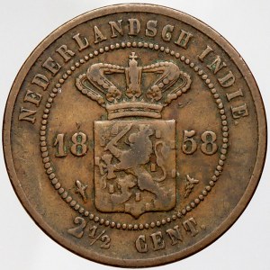 Nizozemská Východní Indie, 2 ½ cent 1858. KM-308