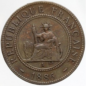 Vietnam - Francouzská Indočína, 1 cent 1886 A. KM-1